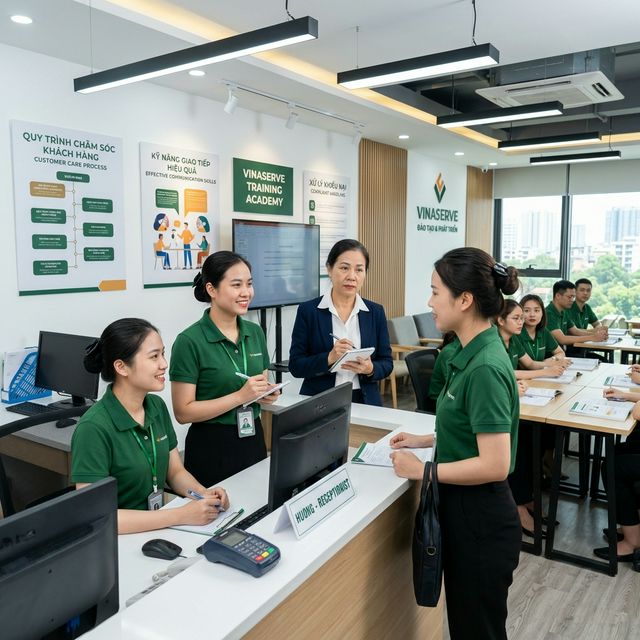 Nhân viên phục vụ khách hàng tại cây xăng